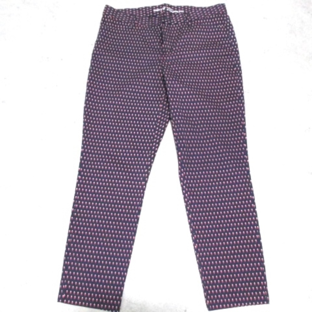GAP Slim City Blue Patterned Khaki Pants, Size 8